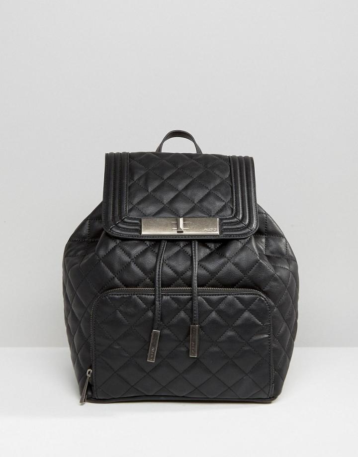 Aldo Quilted Backpack With Front Pocket - Black