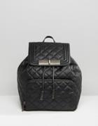 Aldo Quilted Backpack With Front Pocket - Black