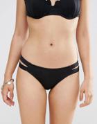 Pull & Bear Double Strap Bikini Bottoms - Black