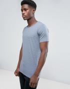 Lindbergh Stripe T-shirt In Light Blue And White - Blue
