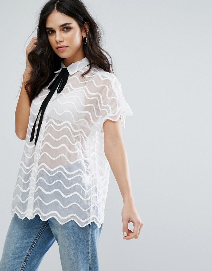 Little White Lies Simone Lace Shirt - White