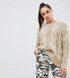 Missguided Tall Cable Knit Sweater - Brown
