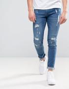 Blend Cirrus Slim Jeans Rip And Repair - Navy