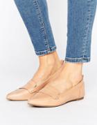 Aldo Cherryhill Nude Leather Flat Shoes - Beige