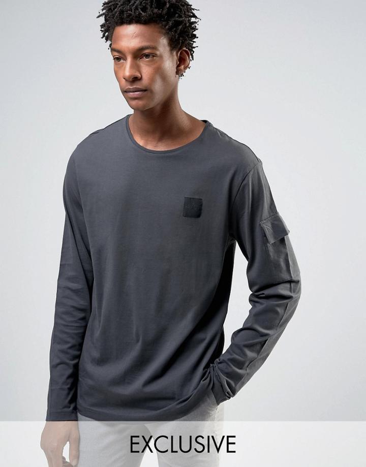Cheap Monday Gazer Long Sleeve T-shirt Terry Pocket - Black