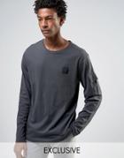Cheap Monday Gazer Long Sleeve T-shirt Terry Pocket - Black