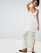 Stradivarius Knitted Dress Plain - White