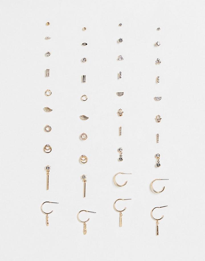 Aldo Adwardodda Pack Of 20 Earrings In Mixed Designs In Gold