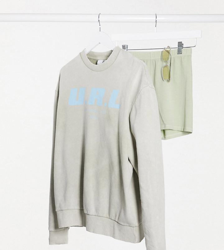 Collusion Unisex Sweatshirt With Print In Blue-gray