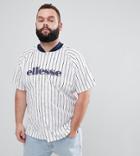 Ellesse Plus Striped Baseball T-shirt In White - White