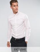 Noak Skinny Shirt With Bluff Collar - Pink