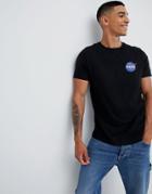 Asos Nasa T-shirt With Chest Print - Black