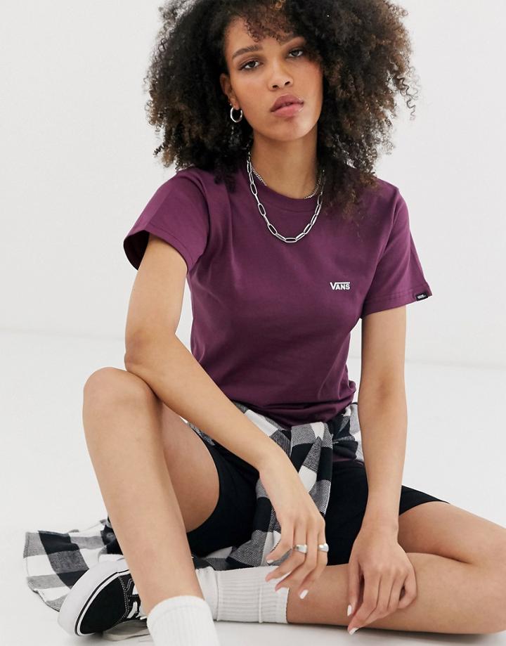 Vans Small Logo Burgundy T-shirt-red