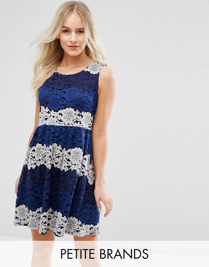 Yumi Petite Lace Dress - Navy