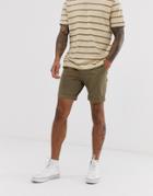 Selected Homme Chino Shorts In Organic Cotton - Green