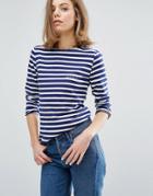 Maison Labiche Amour Embroidered Logo Striped Long Sleeve T-shirt - Multi