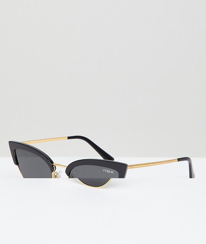 Vogue Cat Eye Sunglasses In Black - Black
