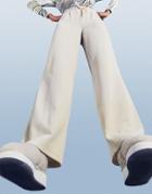 Asos Design Dad Pants In Cord In Cream-white
