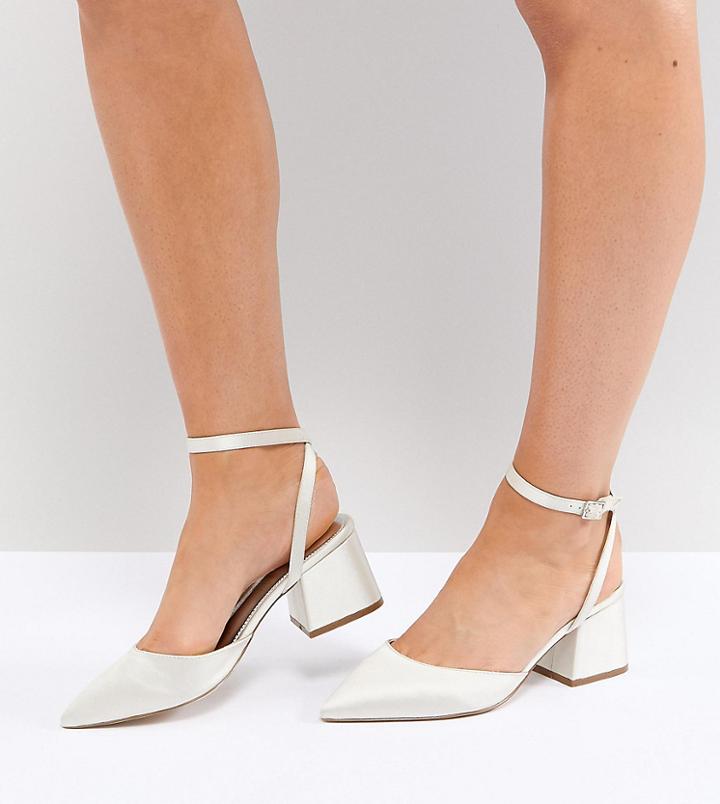 Asos Scarlette Bridal Wide Fit Mid Heels - Cream