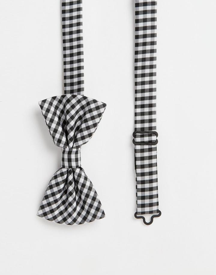 Noose & Monkey Check Bow Tie - Black