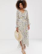 Gilli Floral Maxi Dress With Ruffle Detail - Multi