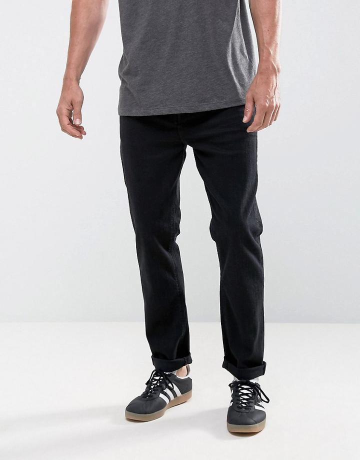 Asos Tapered Jeans In 12.5oz In Black - Black
