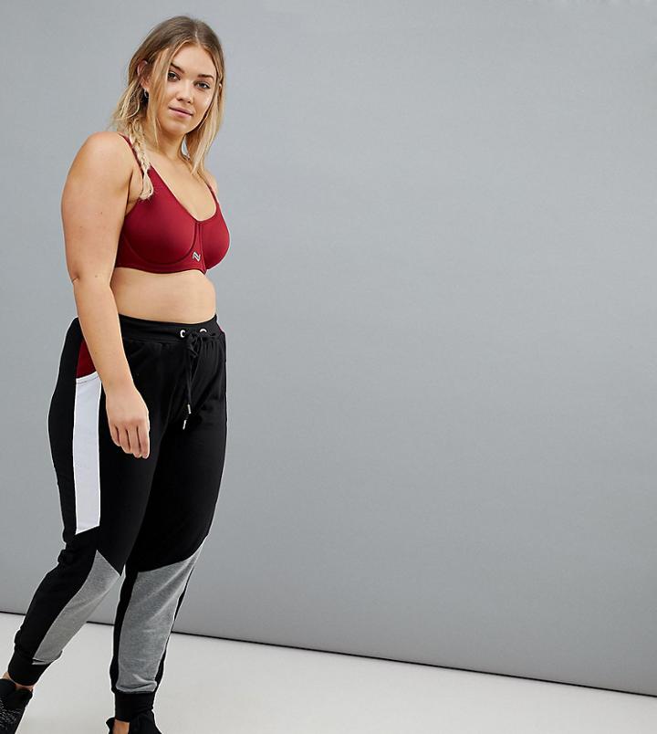 Nola Color Block Joggers - Black