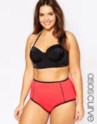 Asos Curve Mix & Match Bandeau Bikini Top With Support - Black