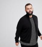 Asos Plus Knitted Track Jacket In Black - Black