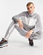 Topman Set Color Block Velour Sweatpants In Gray-grey