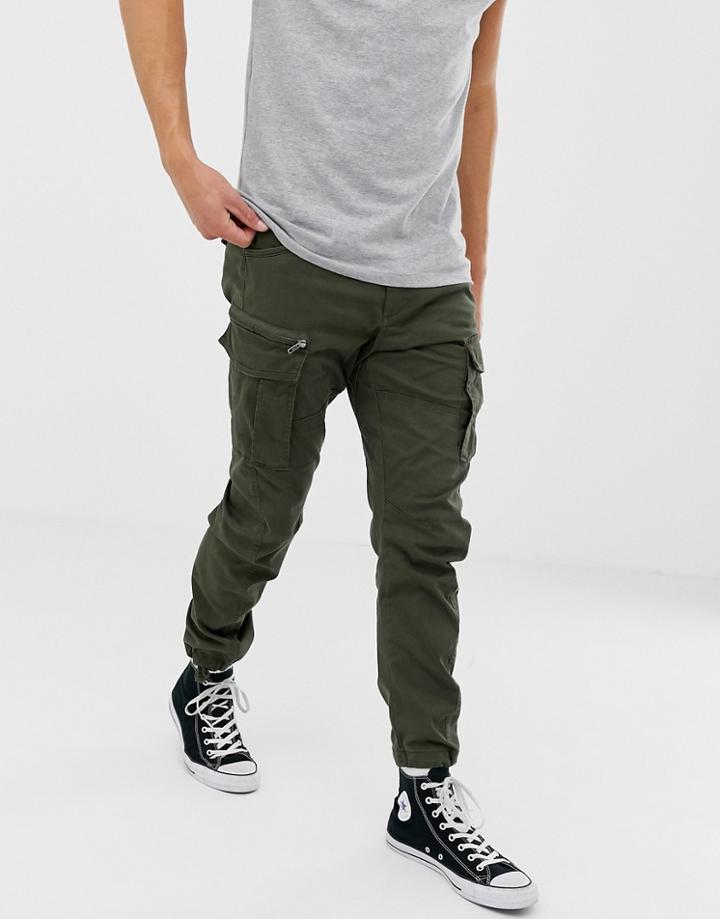 Jack & Jones Slim Fit Cargo Pants In Green