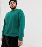 Collusion Plus Sweatshirt In Dark Green - Brown