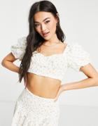Na-kd Smock Crop Top In Floral Print - Part Of A Set-multi