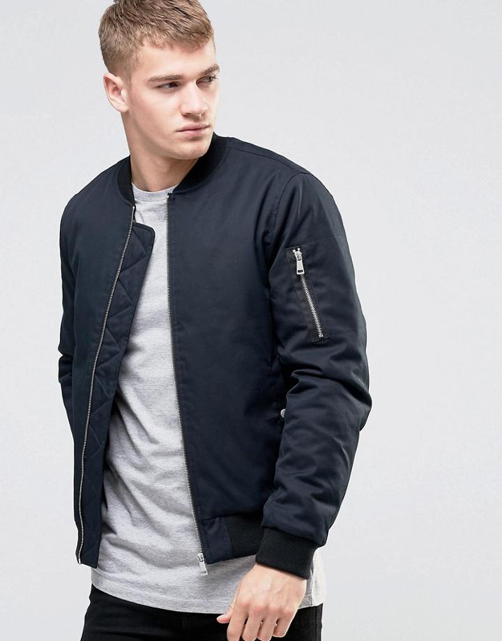 New Look Ma1 Bomber Jacket In Navy - Navy