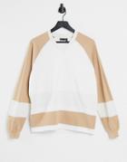 Asos Design Oversized Long Sleeve T-shirt In Color Block-white