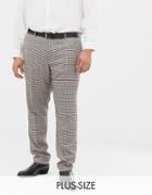 Gianni Feraud Plus Slim Fit Heritage Check Wool Blend Suit Pants - Brown