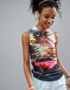 Asos 4505 Tank Top With As Fast As A Race Car Print - Multi
