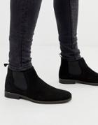 Red Tape Black Suede Chelsea Boot - Black