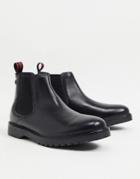 Base London Anvil Chelsea Boots In Black Leather