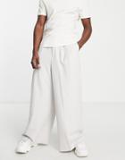 Asos Design Extreme Wide Smart Pants In Light Stone-neutral