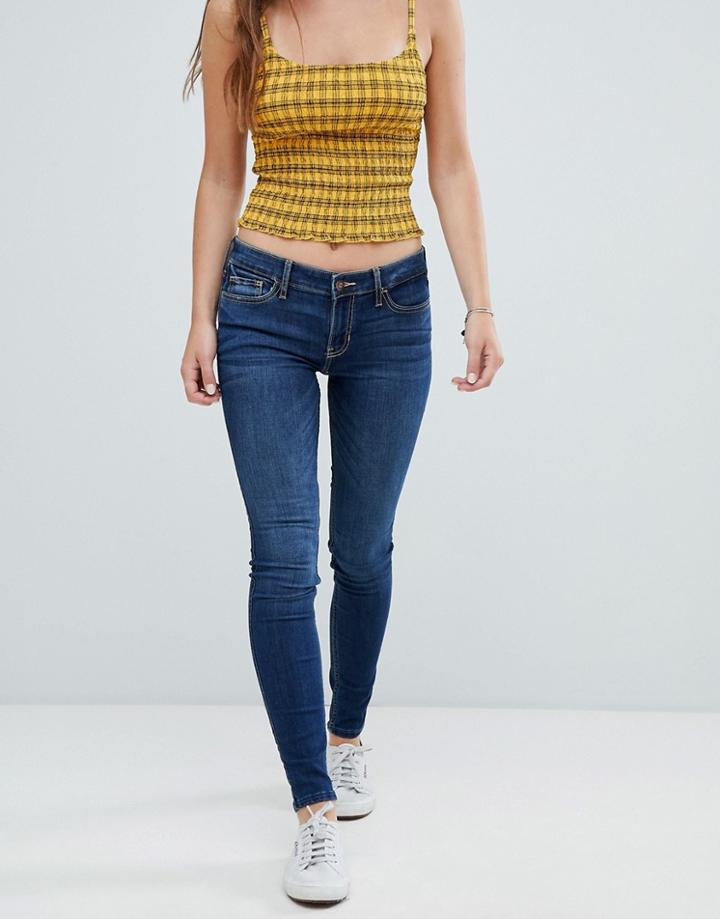 Hollister Low Waisted Super Skinny Jean - Blue