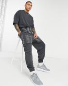 Asos Dark Future Oversized Sweatpants In Black With Embroidered Logo - Part Of A Set