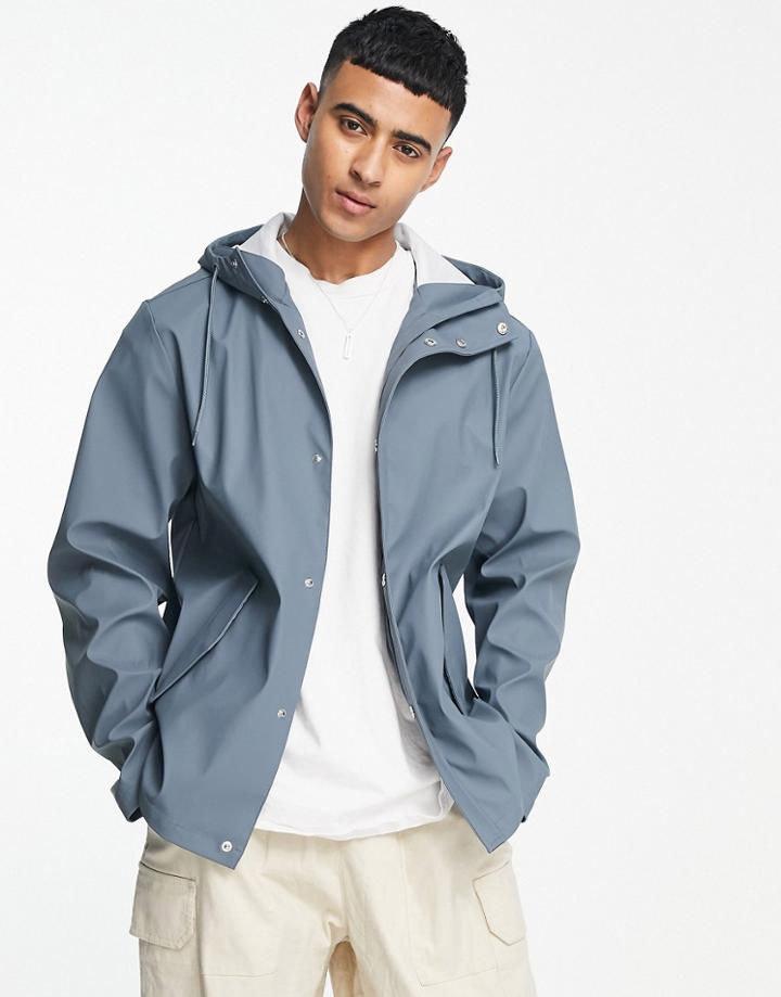 Asos Design Rain Jacket In Blue