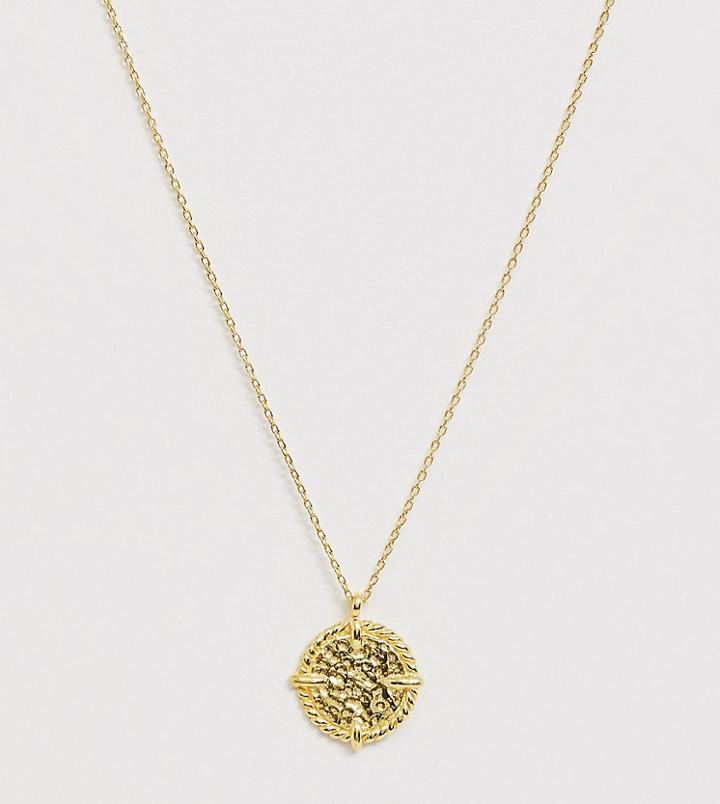 Kingsley Ryan Sterling Silver Gold Plated Medallion Pendant Necklace