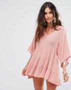 Anmol Embroidered Beach Cover Up - Pink