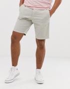 French Connection Slim Fit Peached Cotton Chino Shorts-stone