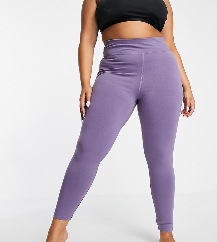 Asos 4505 Curve Icon Legging In Cotton Touch-purple