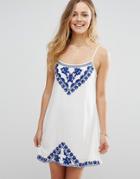 Raga Santorini Embroidered Mini Cami Dress - White