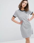 Fred Perry Authentic Ringer T Shirt Dress - Gray
