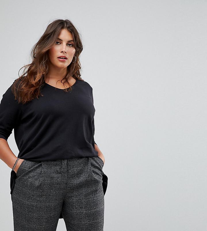 Junarose Drapey Jersey Top - Black